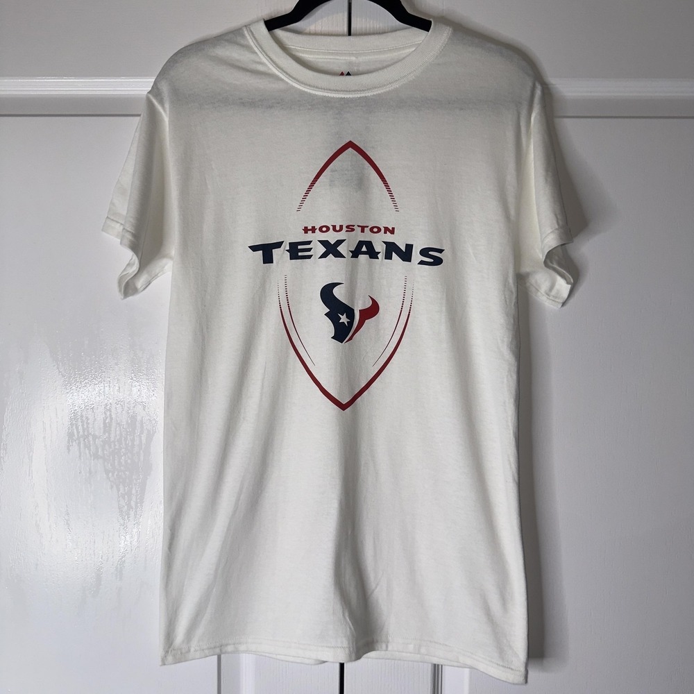 Houston Texans Shirt Mens Small White NFL Football Majestic Graphic Tee